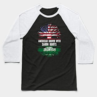 American Grown with Saudi Roots USA Flag Baseball T-Shirt